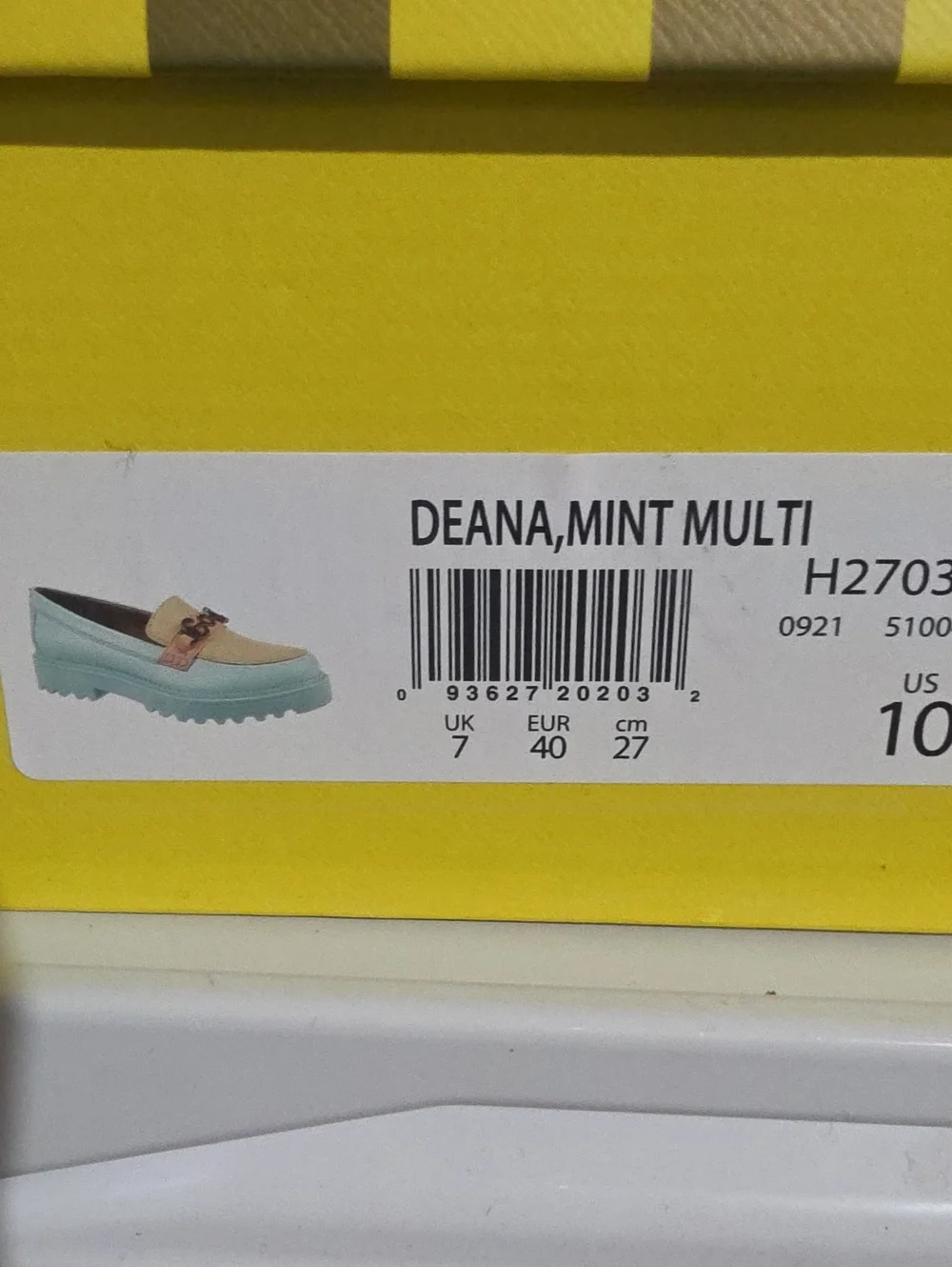 CIRCUS NY DEANNA Women’s Pastel Mint and Yellow Loafers with Peach Accent Sz. 10